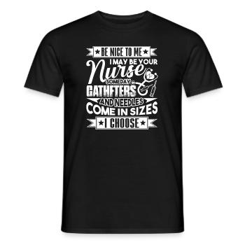 Nurse Be Nice To Nurse - Men's T-Shirt - black - Front - AI Model Male 178 light (178cm)