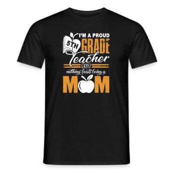 Proud Mom Of 5th Grade Teacher - Men's T-Shirt - black - Front - AI Model Male 178 light (178cm)