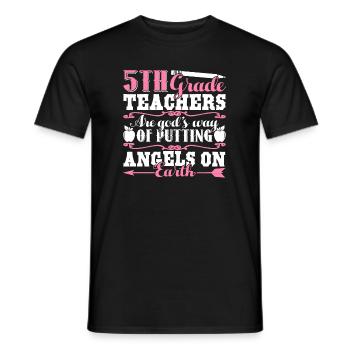 God Made 5th Grade Teachers - Men's T-Shirt - black - Front - AI Model Male 178 light (178cm)