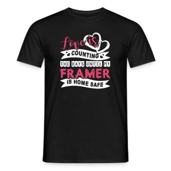 Framer I Love My Framer - Men's T-Shirt - black - Front - AI Model Male 178 light (178cm)