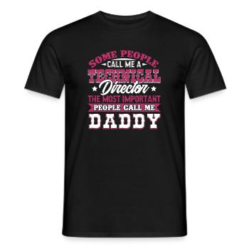 Technical Director Technical Director Daddy - Men's T-Shirt - black - Front - AI Model Male 178 light (178cm)