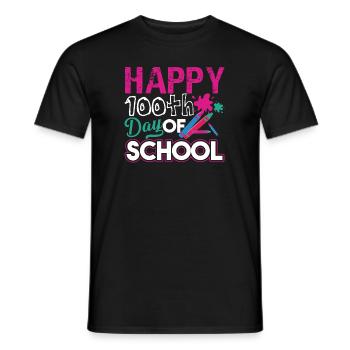 Teacher Happy 100th Day Of School - Men's T-Shirt - black - Front - AI Model Male 178 light (178cm)