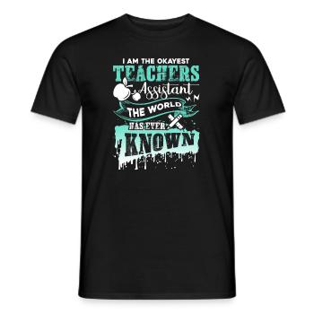 Teacher Assistant Okayest Teacher Assistant - Men's T-Shirt - black - Front - AI Model Male 178 light (178cm)