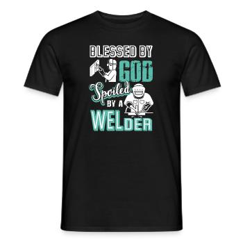 Welder Spoiled By A Welder - Men's T-Shirt - black - Front - AI Model Male 178 light (178cm)
