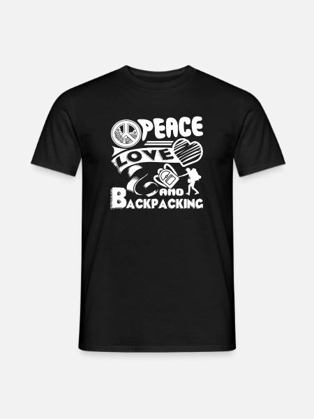 Backpacking Peace Love Backpacking - Men's T-Shirt - black