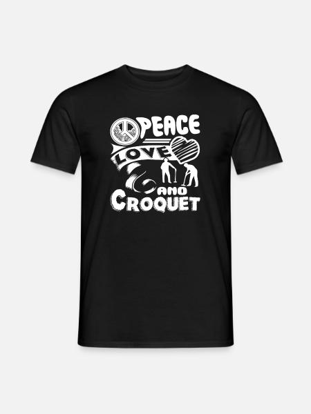 Croquet Peace Love Croquet - Men's T-Shirt - black