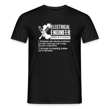 Electrical Engineer Definition - Men's T-Shirt - black - Front - AI Model Male 178 light (178cm)