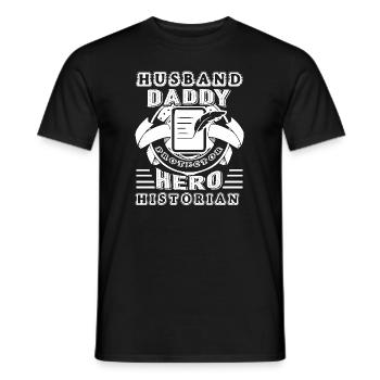 Historian Husband Daddy Historian - Men's T-Shirt - black - Front - AI Model Male 178 light (178cm)
