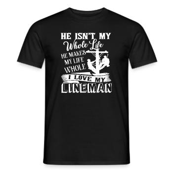 Lineman I Love My Lineman - Men's T-Shirt - black - Front - AI Model Male 178 light (178cm)