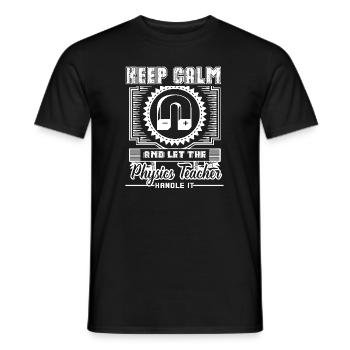 Physics Teacher Let Physics Teacher Handle It - Men's T-Shirt - black - Front - AI Model Male 178 light (178cm)