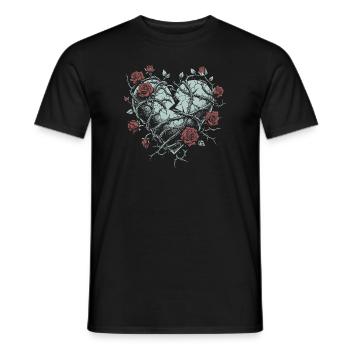 Broken Heart with Thorns - Gothic - Men's T-Shirt - black - Front - AI Model Male 178 light (178cm)