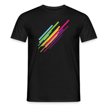 Rainbow lines colorful color gift idea kusnt - Men's T-Shirt - black - Front - AI Model Male 178 light (178cm)