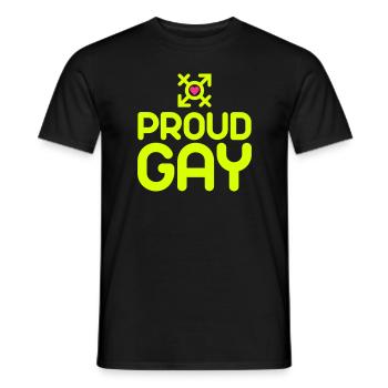 Fier Gay (2c) - T-shirt homme - noir - Devant - AI Model Male 178 light (178cm)
