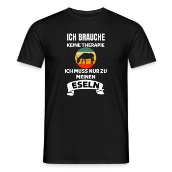 Ich brauche keine Therapie Lustiges Retro Esel - Männer T-Shirt - Schwarz - Vorne - AI Model Male 178 light (178cm)