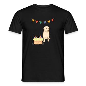 Birthday Party Dogs Party Gift Labrador - Men's T-Shirt - black - Front - AI Model Male 178 light (178cm)