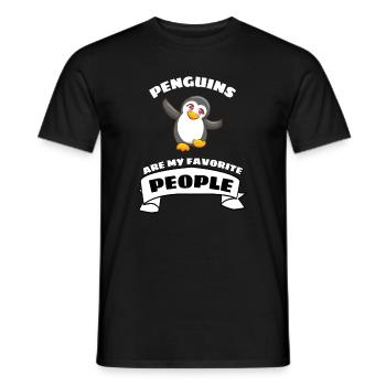 Antarctica Animal Gift Zoo Bird Funny Penguin - Men's T-Shirt - black - Front - AI Model Male 178 light (178cm)