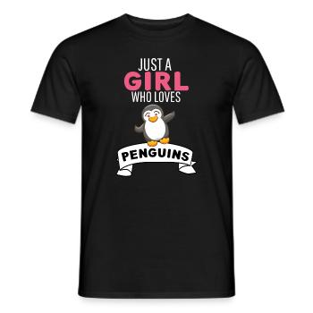 Animal Lovers Antarctica Animal Girl Penguin - Men's T-Shirt - black - Front - AI Model Male 178 light (178cm)