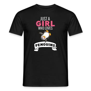 Antarctic Zoo Animal Girl Gift Penguin - Men's T-Shirt - black - Front - AI Model Male 178 light (178cm)