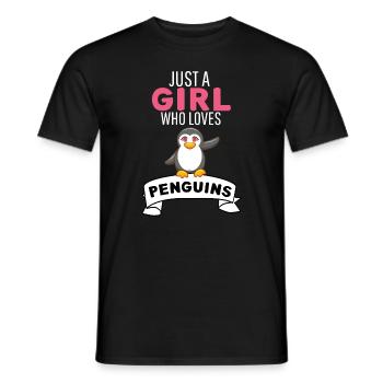 Antarctica Animal Girl Gift Funny Penguin - Men's T-Shirt - black - Front - AI Model Male 178 light (178cm)