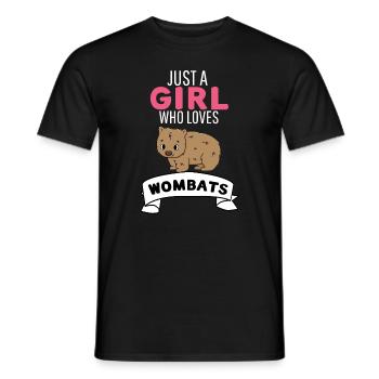 Australie Animal Girl Gift Cute Wombat - T-shirt homme - noir - Devant - AI Model Male 178 light (178cm)
