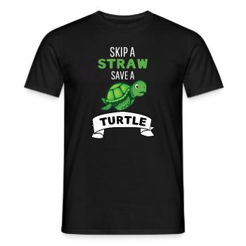 Amoureux des animaux de mer Tortue animale de mer - T-shirt homme - noir - Devant - AI Model Male 178 light (178cm)