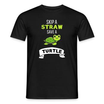 Meerestier Lustiges Geschenk Niedliche Schildkröte - Männer T-Shirt - Schwarz - Vorne - AI Model Male 178 light (178cm)