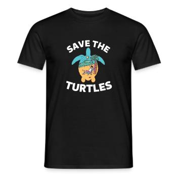 Vacances d’été Plage Animal Sauver les tortues - T-shirt homme - noir - Devant - AI Model Male 178 light (178cm)