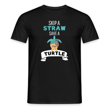 Cadeau amusant Tortue de plage d’été - T-shirt homme - noir - Devant - AI Model Male 178 light (178cm)