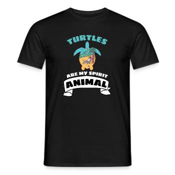 Été Plage Animal Drôle Cadeau Tortue - T-shirt homme - noir - Devant - AI Model Male 178 light (178cm)