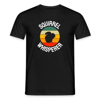 Écureuil Chuchotant Forêt Animal Rétro Écureuil - T-shirt homme - noir - Devant - AI Model Male 178 light (178cm)