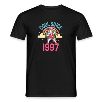 Cool depuis 1997 Dabbing Unicorn 25ème anniversaire - T-shirt homme - noir - Devant - AI Model Male 178 light (178cm)