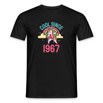 Cool since 1967 Dabbing Unicorn 55th birthday - Men's T-Shirt - black - Front - AI Model Male 178 light (178cm)