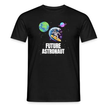 Surfing Planet Surfer Future Astronaut - Men's T-Shirt - black - Front - AI Model Male 178 light (178cm)