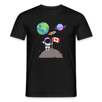 Mondlandung Planet Kanada Flagge Astronaut - Männer T-Shirt - Schwarz - Vorne - AI Model Male 178 light (178cm)