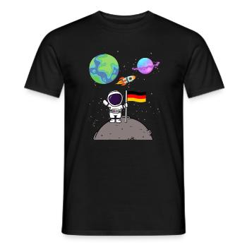 Mondlandung Planet Deutschland Flagge Astronaut - Männer T-Shirt - Schwarz - Vorne - AI Model Male 178 light (178cm)