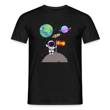 Mondlandung Planet Spanien Flagge Astronaut - Männer T-Shirt - Schwarz - Vorne - AI Model Male 178 light (178cm)