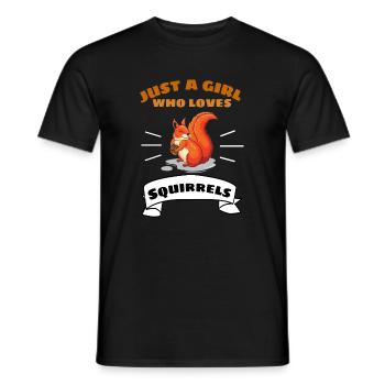 Nur ein Mädchen das Eichhörnchen liebt Wald Tier - Männer T-Shirt - Schwarz - Vorne - AI Model Male 178 light (178cm)