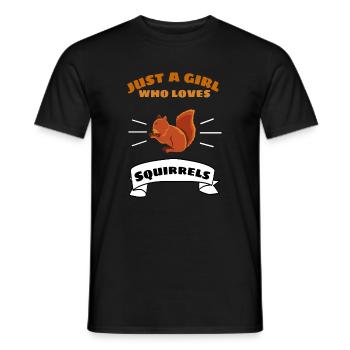 Animal forestier Rongeur Fille Cadeau Écureuil - T-shirt homme - noir - Devant - AI Model Male 178 light (178cm)