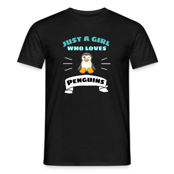 Antarctique Oiseau Zoo Animal Fille Cadeau Pingouin - T-shirt homme - noir - Devant - AI Model Male 178 light (178cm)