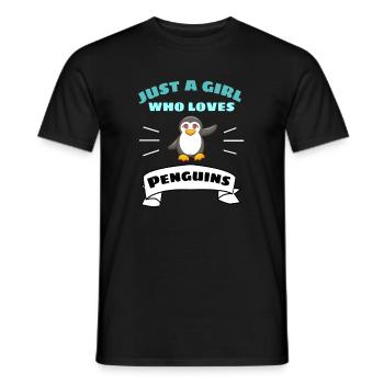 Zoo Oiseau Antarctique Animal Girl Cadeau Pingouin - T-shirt homme - noir - Devant - AI Model Male 178 light (178cm)