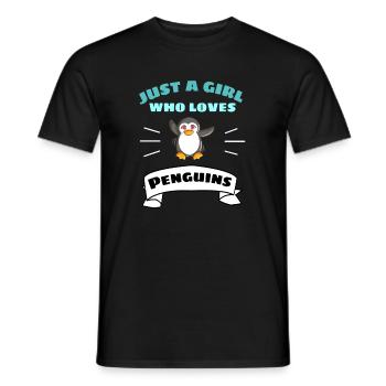 Zoo Animal Lovers Girl Gift Penguin - Men's T-Shirt - black - Front - AI Model Male 178 light (178cm)
