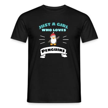 Zoo Animal Christmas Gift Girl Penguin - Men's T-Shirt - black - Front - AI Model Male 178 light (178cm)