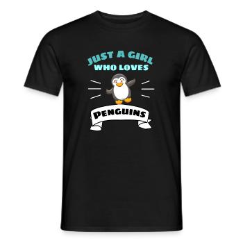Antarctic Zoo Animal Girl Gift Penguin - Men's T-Shirt - black - Front - AI Model Male 178 light (178cm)
