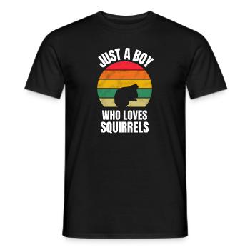 Retro Forest Animal Squirrel Boy - Men's T-Shirt - black - Front - AI Model Male 178 light (178cm)