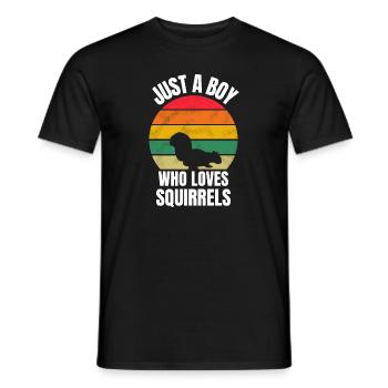 Retro Amoureux de la Nature Grunge Forêt Animal Écureuil - T-shirt homme - noir - Devant - AI Model Male 178 light (178cm)