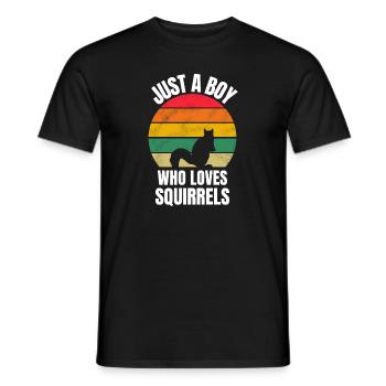 Retro Grunge Squirrel Boy - Men's T-Shirt - black - Front - AI Model Male 178 light (178cm)