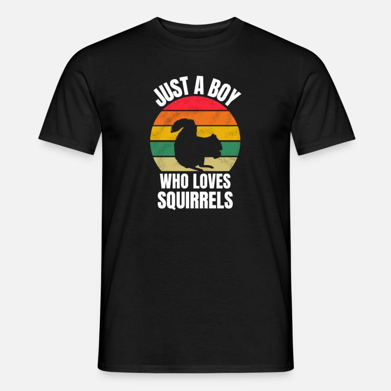 Retro Junge Eichhörnchen - Männer T-Shirt - Schwarz