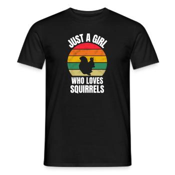 Grunge Wald Tier Mädchen Geschenk Eichhörnchen - Männer T-Shirt - Schwarz - Vorne - AI Model Male 178 light (178cm)