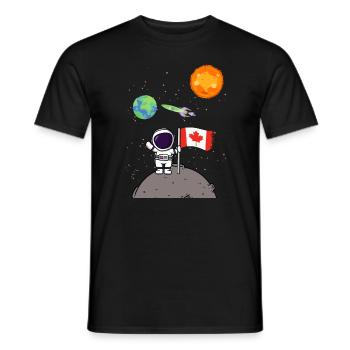 Planet Kanada Flagge Mondlandung Astronaut - Männer T-Shirt - Schwarz - Vorne - AI Model Male 178 light (178cm)