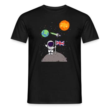 Planet Großbritannien Flagge Mondlandung Astronaut - Männer T-Shirt - Schwarz - Vorne - AI Model Male 178 light (178cm)